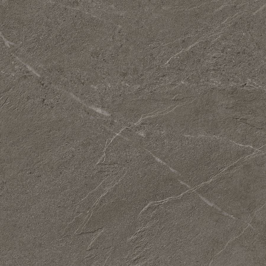 Porcelain tile with a contemporary dark gray design suitable for modern flooring and wall installations.