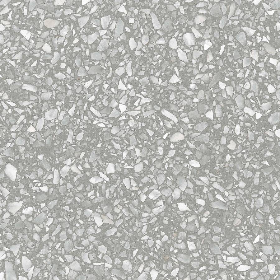 Porcelain terrazzo tile in fashion grey with mixed aggregate textures for modern flooring and wall design by Surface Group.