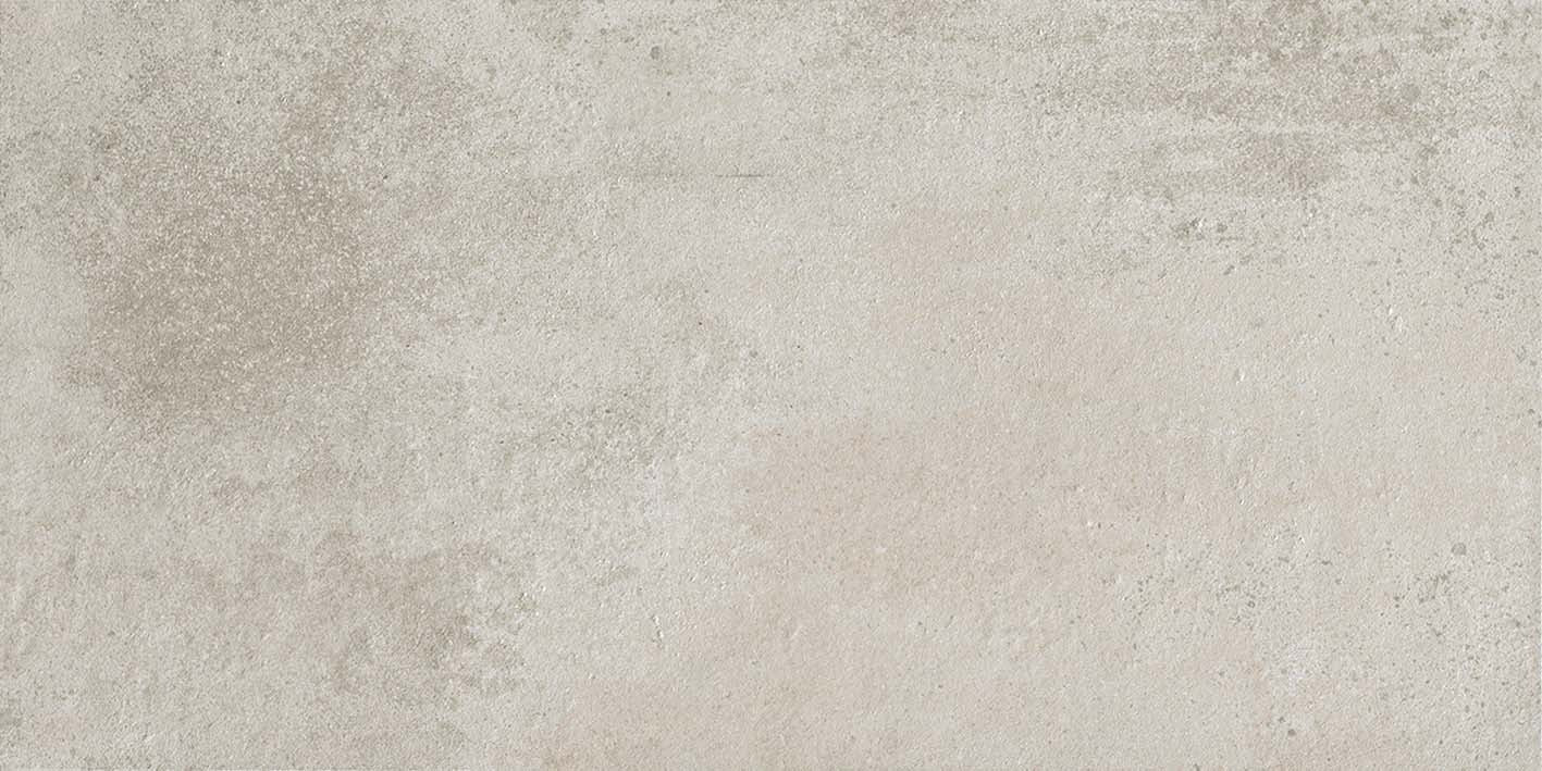 Matte white porcelain tile with urban concrete aesthetic, subtle cracks, and soft shading for refined industrial elegance.