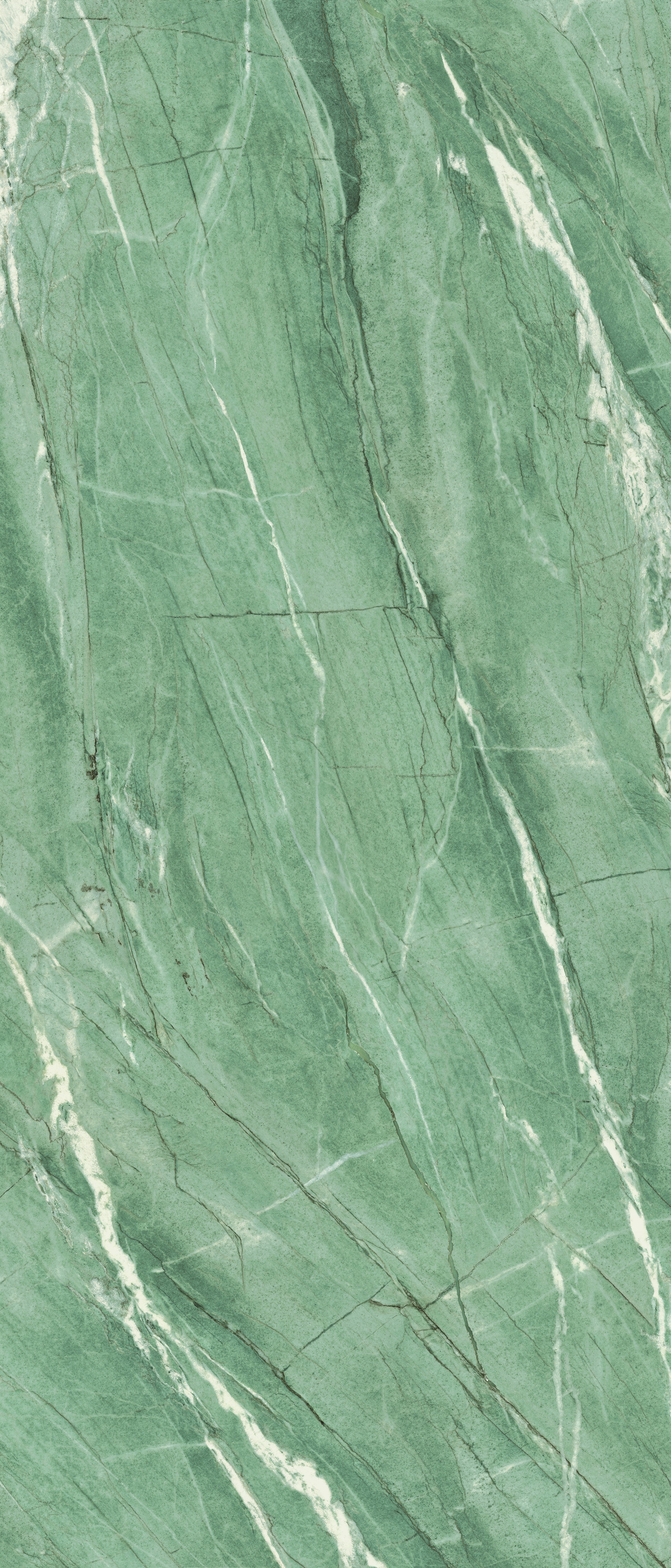 Luxurious Tiffany Green marble-look porcelain tile with soft veining, matte finish, and refined opulence for elegant walls.