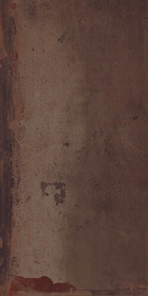 Matte brown porcelain tile with a textured metallic finish, exuding urban elegance and industrial sophistication.