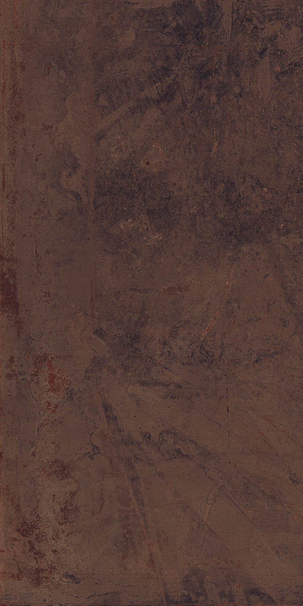 Matte brown porcelain tile with a textured metallic finish, exuding urban elegance and industrial sophistication.