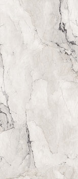 Luxurious large-format porcelain tile with soft white marble veining and a refined semi-gloss finish for elegant interiors.