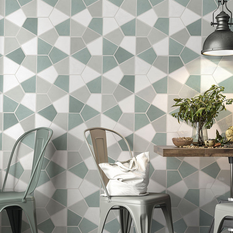 STATUS CERAMIC: Satin Cotton Diamante Field Tile (matte | 6"x6"x3/8" | beveled)