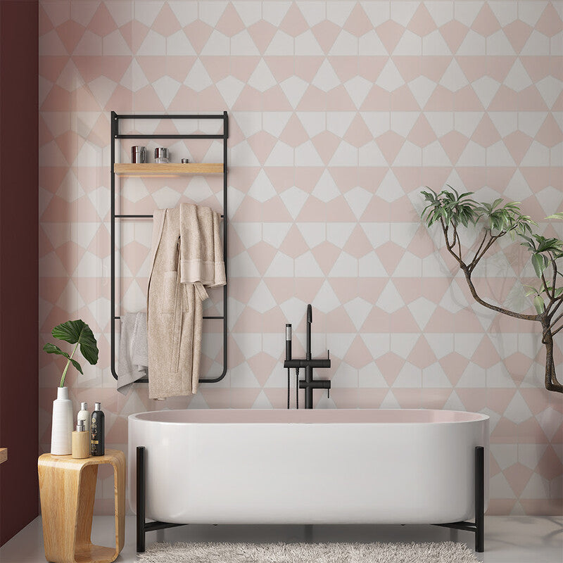 STATUS CERAMIC: Satin Cotton Diamante Field Tile (matte | 6"x6"x3/8" | beveled)