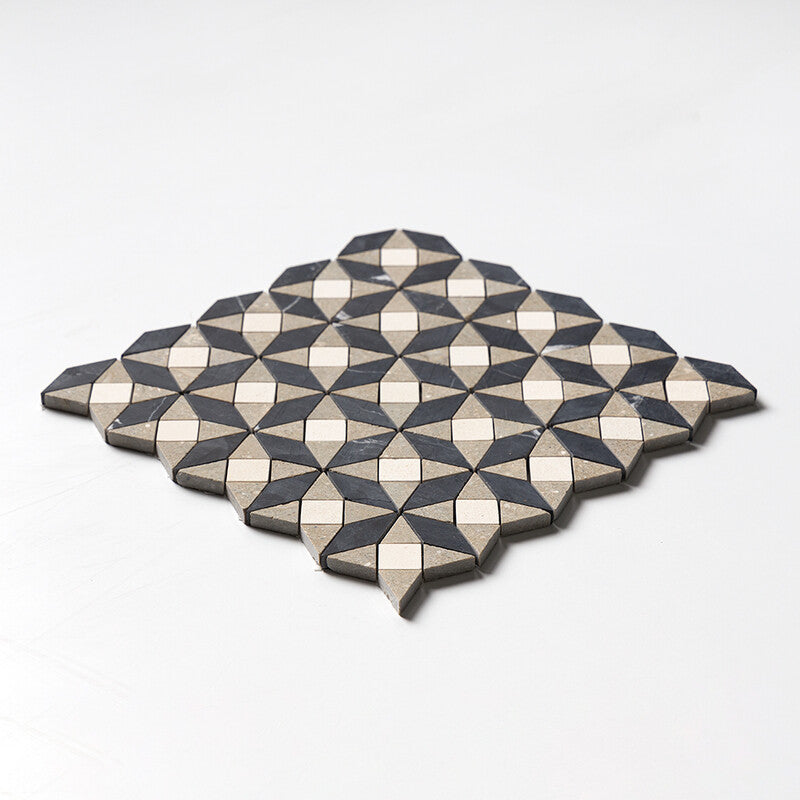TESSA: Champagne Olive Green Ghaya Mosaic (honed | 12"x12"x5/8" | straight cut)