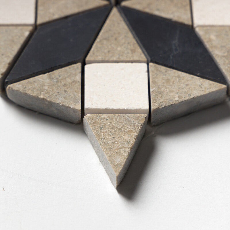 TESSA: Champagne Olive Green Ghaya Mosaic (honed | 12"x12"x5/8" | straight cut)
