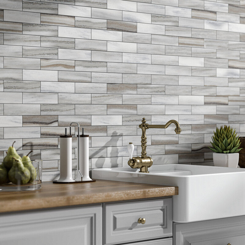 LONG SUBWAY: Skyline Rectangle Field Tile (honed | 2"x8"x1/2" | straight cut)