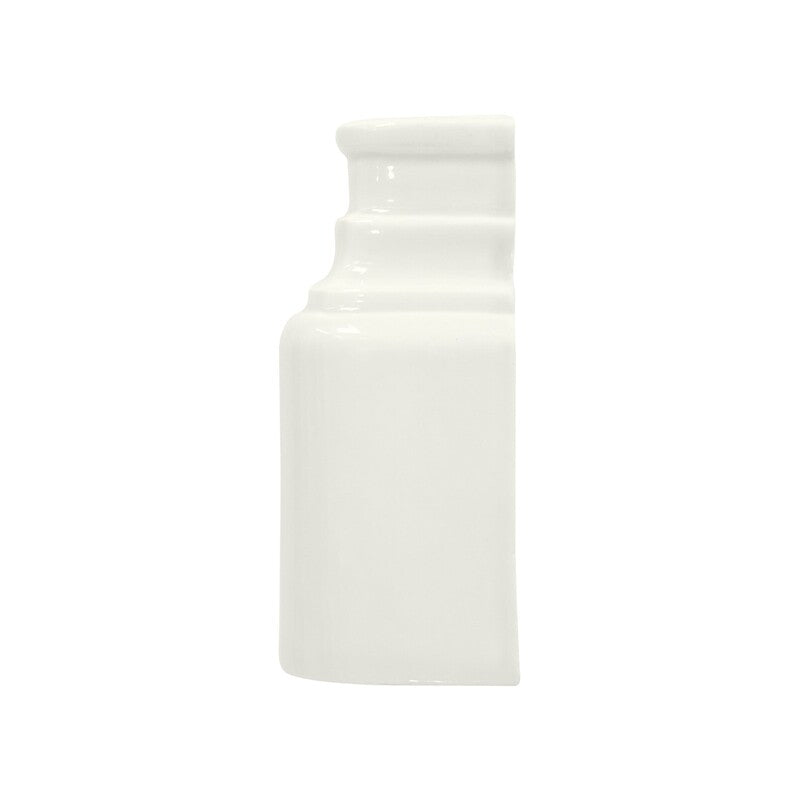 BREATHE MORESQUE: White Ceramic Baseboard Corner (matte | 2"x6"x3/8" | round)
