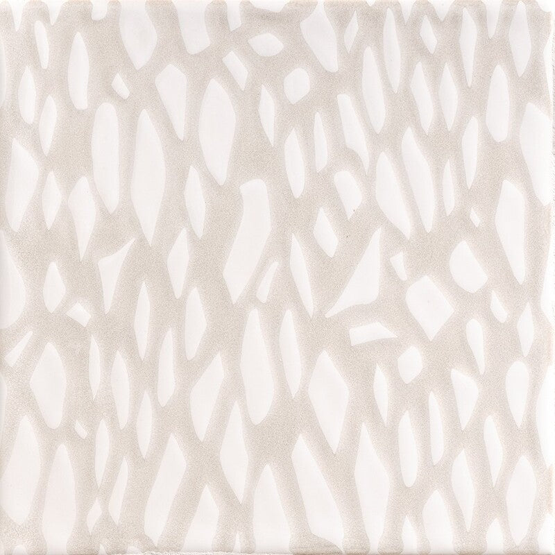 SEASIDE CERAMIC: Neutral Weave Fishnet Galore Field Deco Tile (glossy | 6"x6"x3/8" | beveled)