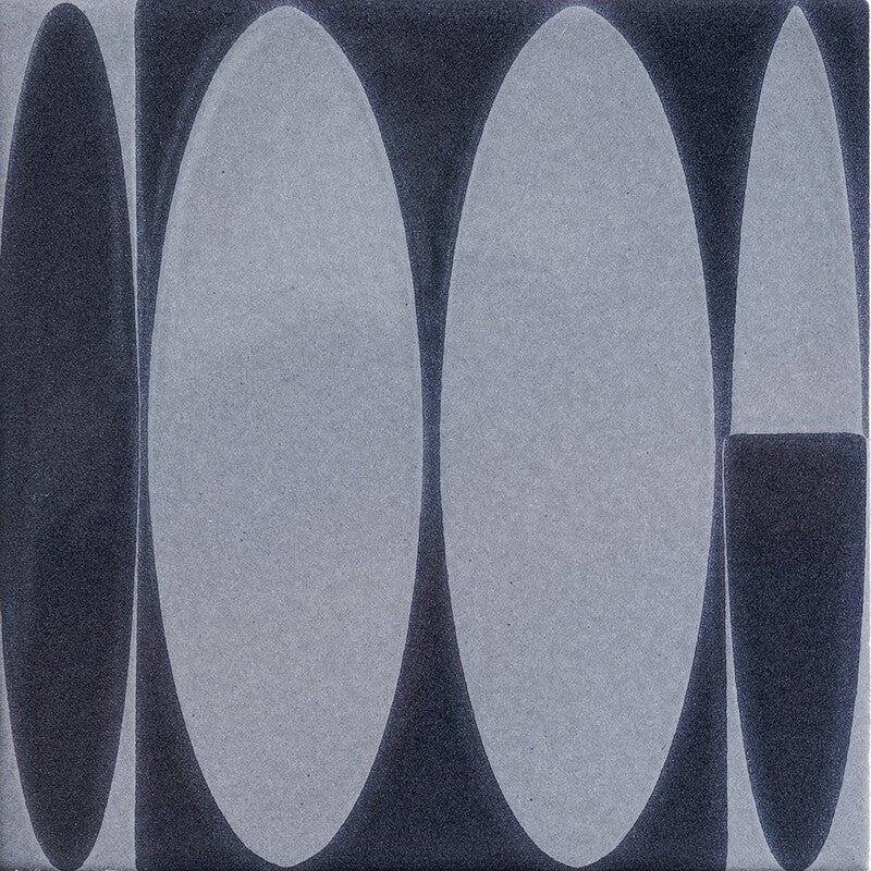 SEASIDE CERAMIC: Foggy Days Surfs Up Field Deco Tile (glossy | 6"x6"x3/8" | beveled)