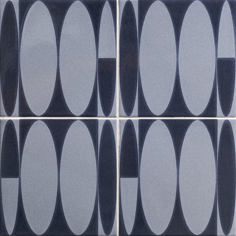 SEASIDE CERAMIC: Foggy Days Surfs Up Field Deco Tile (glossy | 6"x6"x3/8" | beveled)