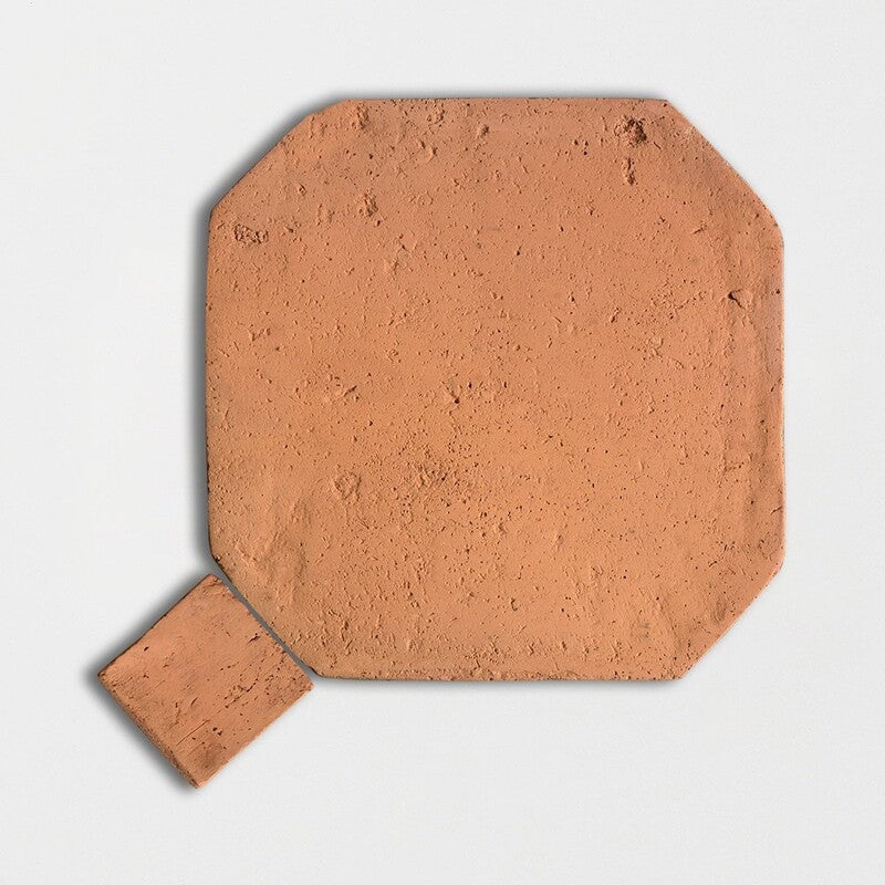 COTTO MED: Red Octagon Natural Terracotta Field Tile (8"x8"x3/4" | matte)