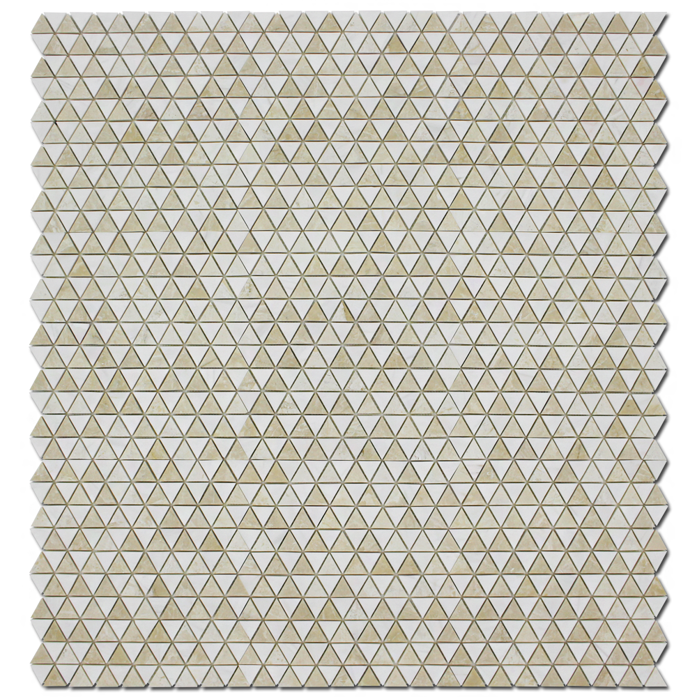 BIANCO VENATO: Botticino Dolomite Diamantes Mosaic (12"x12"x3/8" | polished)