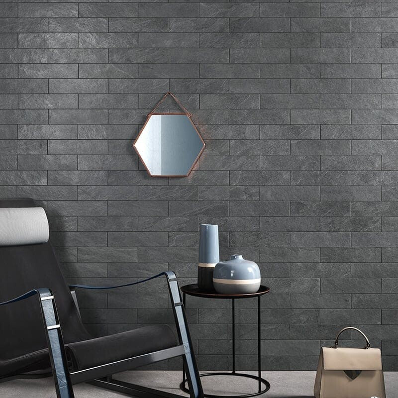 WATERFALL PORCELAIN: Flow Stone 2 3/4X11 1/2 Staggered Joint Mosaic (natural | 12"x24"x3/8" | rectified)
