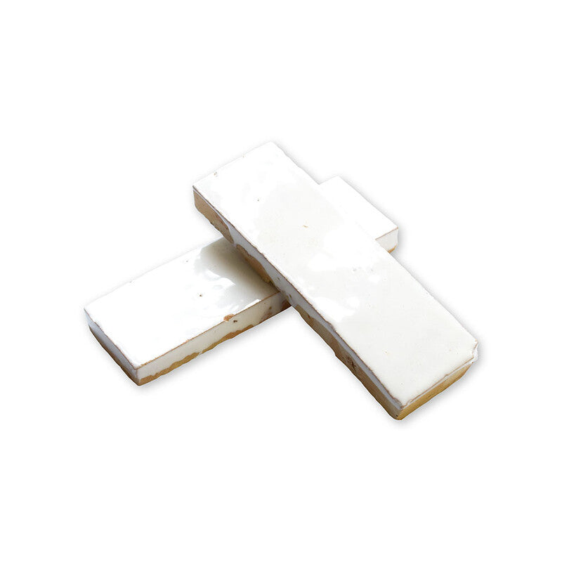 MOROCCAN: Blanc Niege Rectangle Zellige Field Tile (2"x6"x5/8" | glossy)