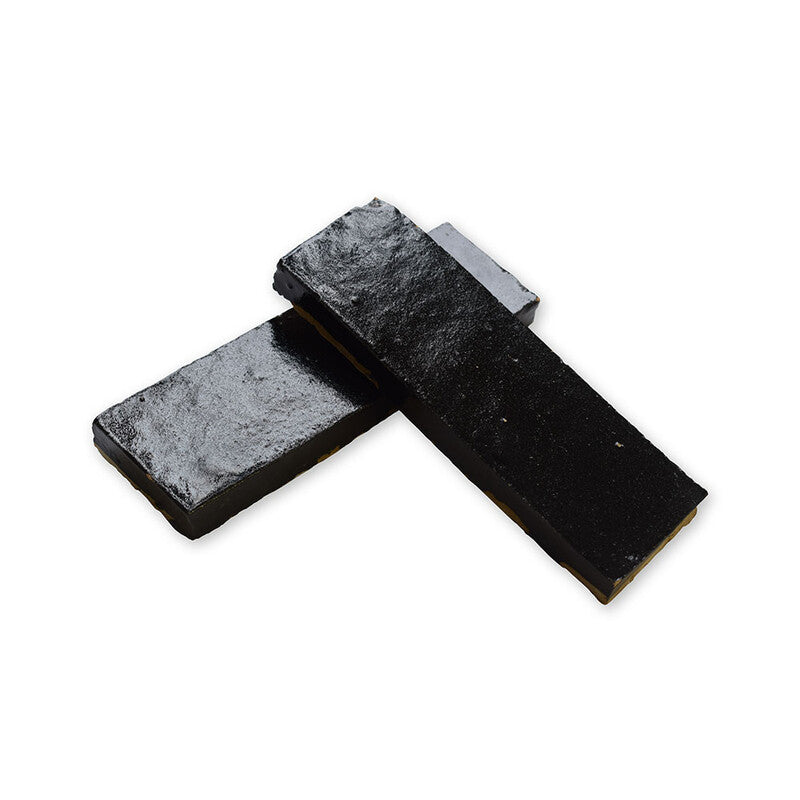 MOROCCAN: Noir Glossy Rectangle Zellige Field Tile (2"x6"x5/8" | glossy)