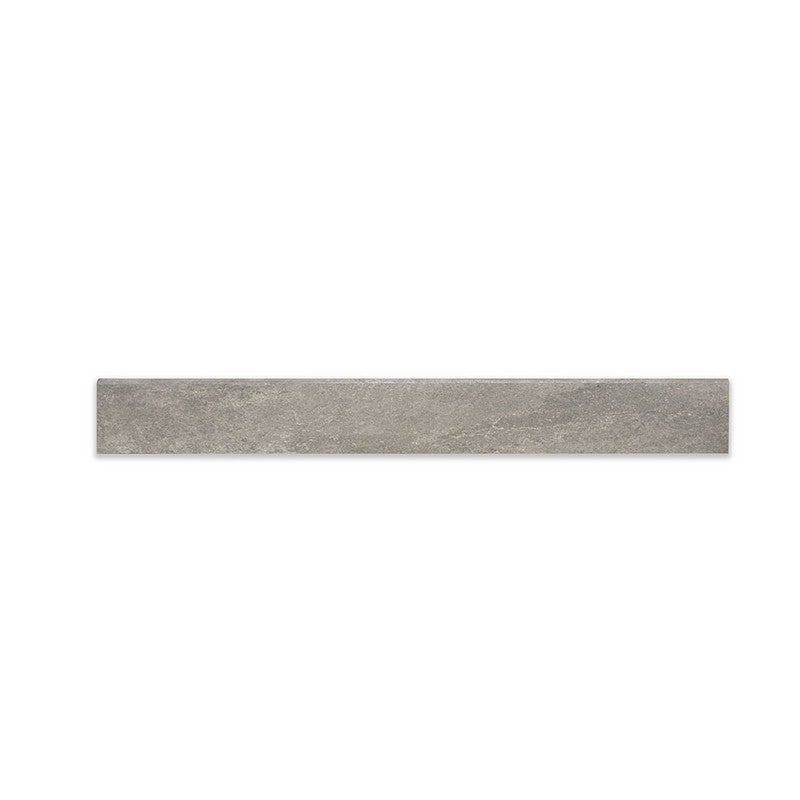 PIEDRA NORGE: Light Grey Slate Porcelain Battiscopa Baseboard (natural | 2"x24"x3/4" | straight cut)