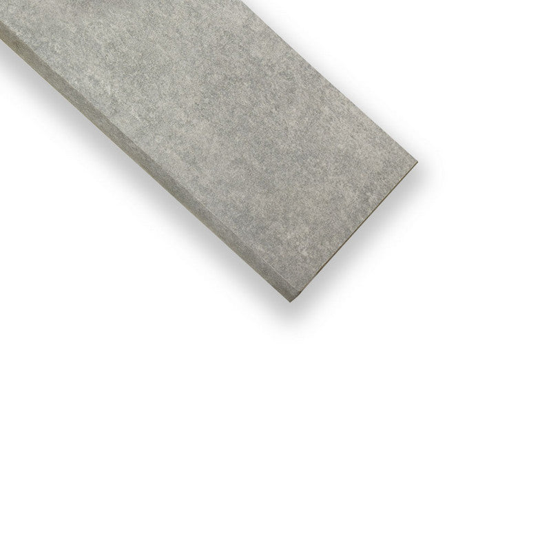 PIEDRA NORGE: Light Grey Slate Porcelain Battiscopa Baseboard (natural | 2"x24"x3/4" | straight cut)