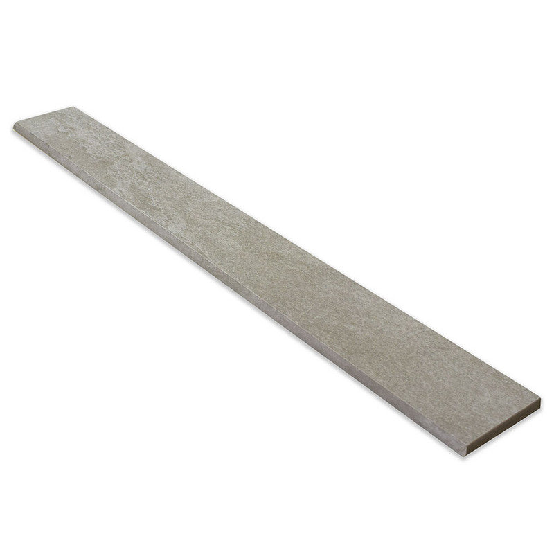 PIEDRA NORGE: Light Grey Slate Porcelain Battiscopa Baseboard (natural | 2"x24"x3/4" | straight cut)