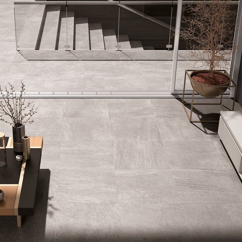 TELLURIDE PORCELAIN: Rock Gray Square Field Tile (matte | 24"x24"x23/64" | straight cut)