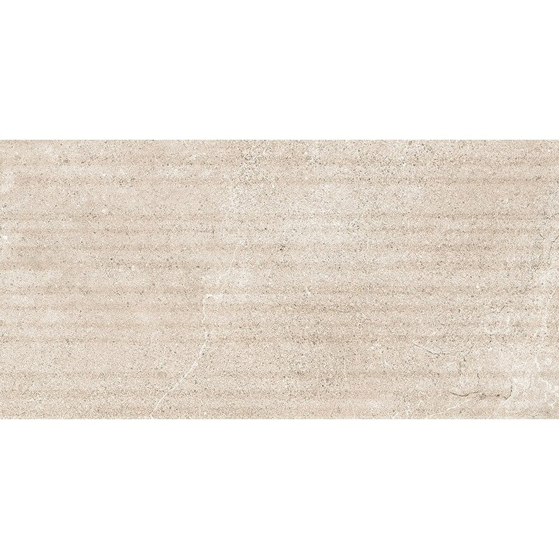 TELLURIDE PORCELAIN: Sand Moon Struttura Field Deco Tile (struttura grooves | 12"x24"x23/64" | straight cut)