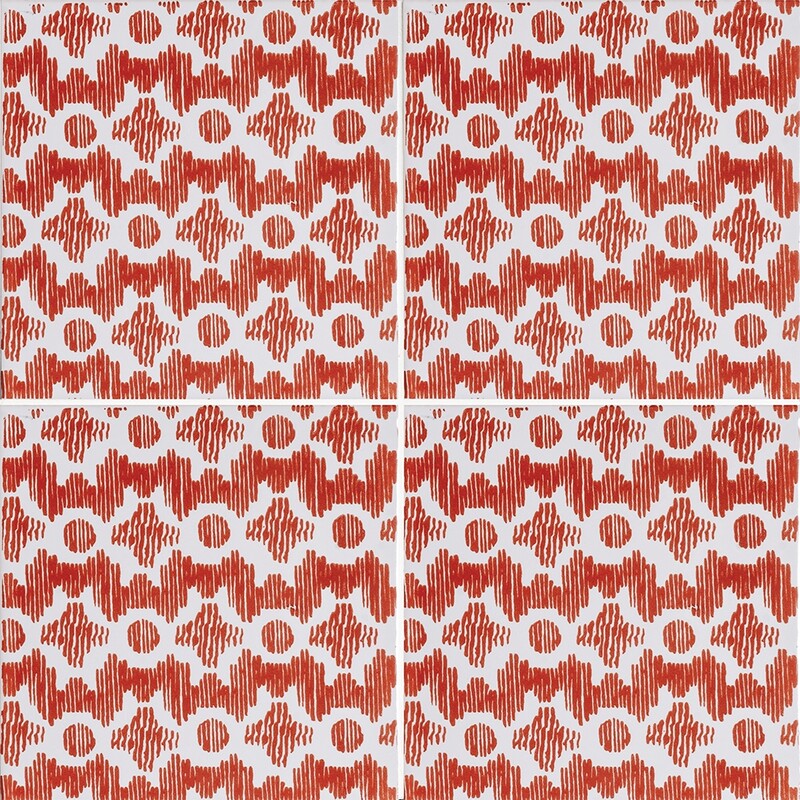 SISTER PARISH: Snow White, Anenom Clara B Field Deco Tile (glossy | 6"x6"x3/8" | straight cut)