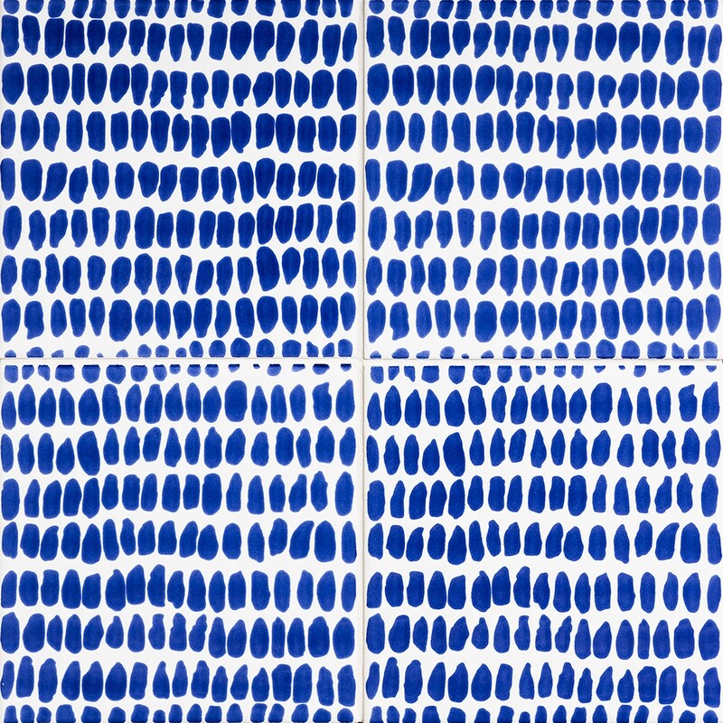 SISTER PARISH: Pure , Iris Albert Field Deco Tile (glossy | 6"x6"x3/8" | straight cut)