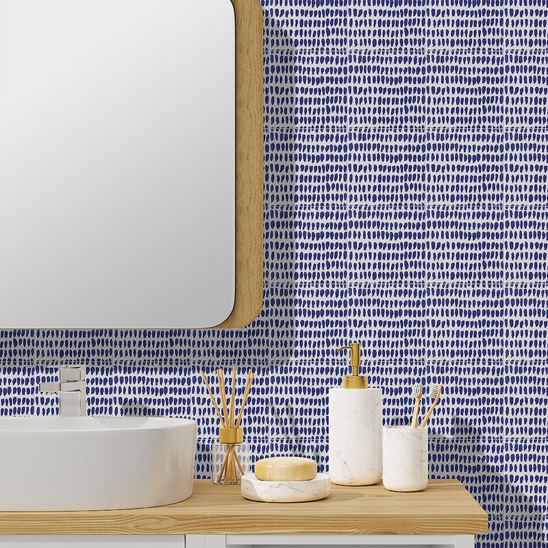 SISTER PARISH: Pure , Iris Albert Field Deco Tile (glossy | 6"x6"x3/8" | straight cut)
