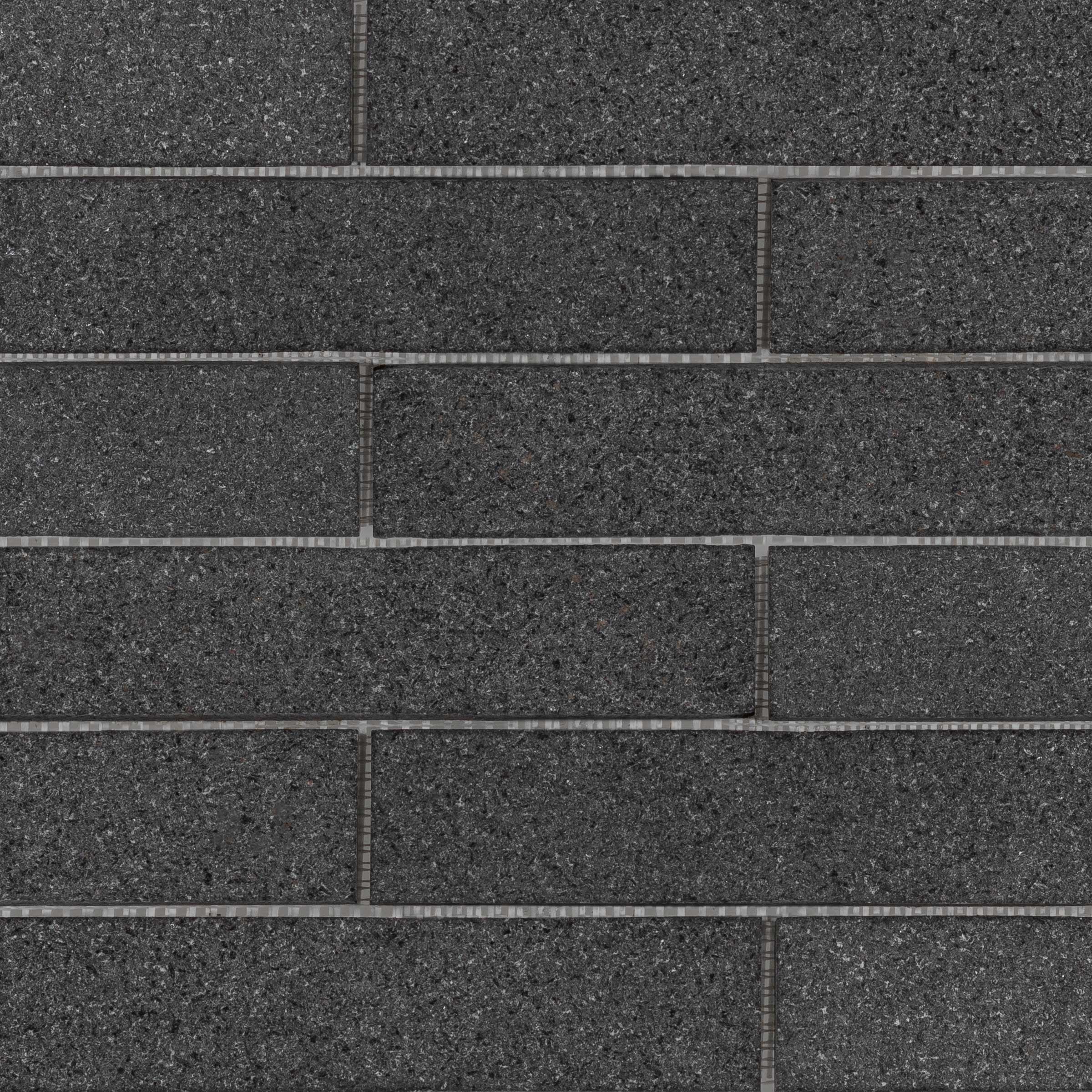 absolute black granite brick offset flamed black dark grey 2x8x3_8 surface group natural stone resource