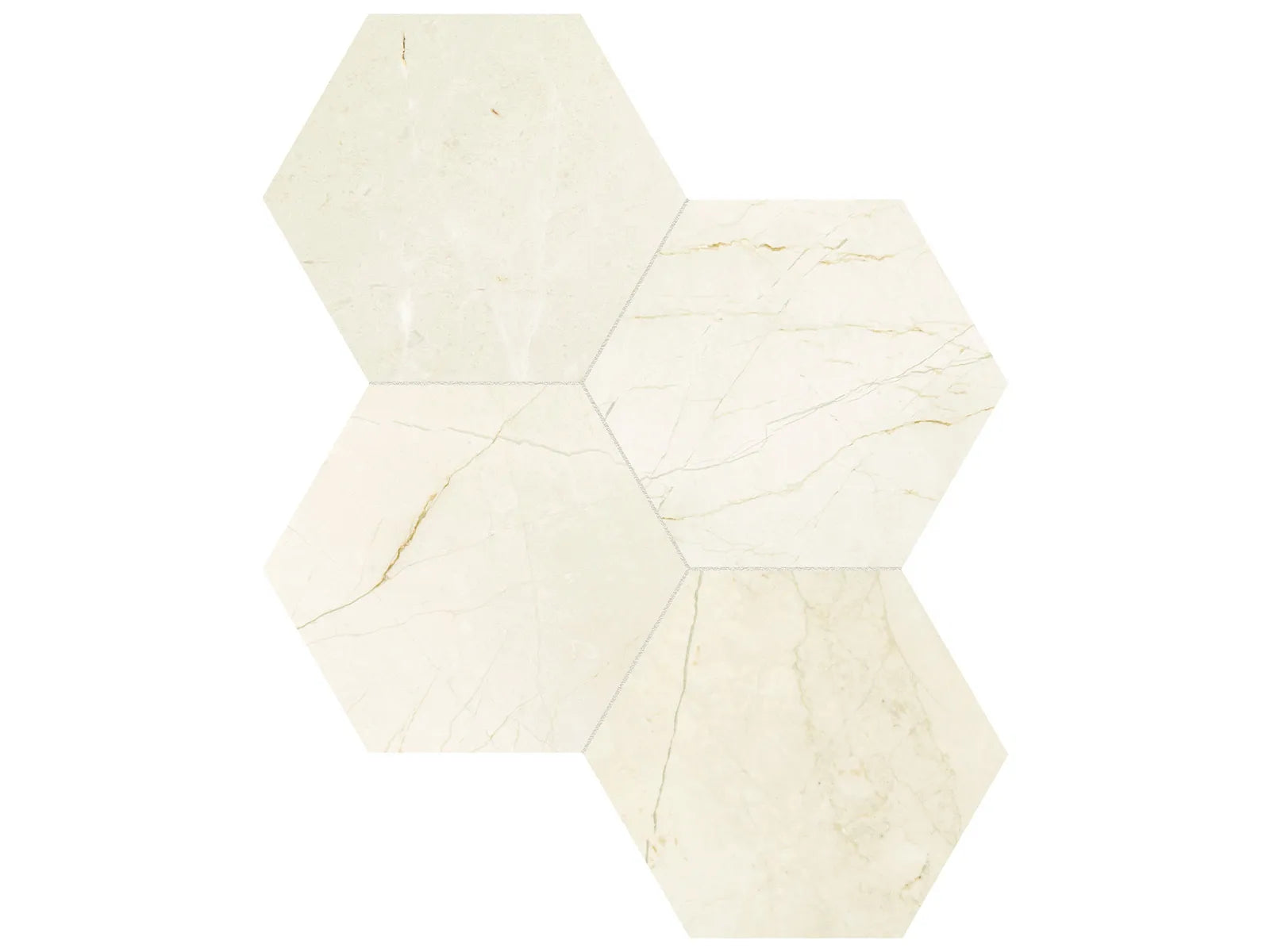 AVORIO CREMA: Marble Mosaic 6 Hexagon (12¹⁄₁₆"X10⁷⁄₁₆"X⅜" | Honed)