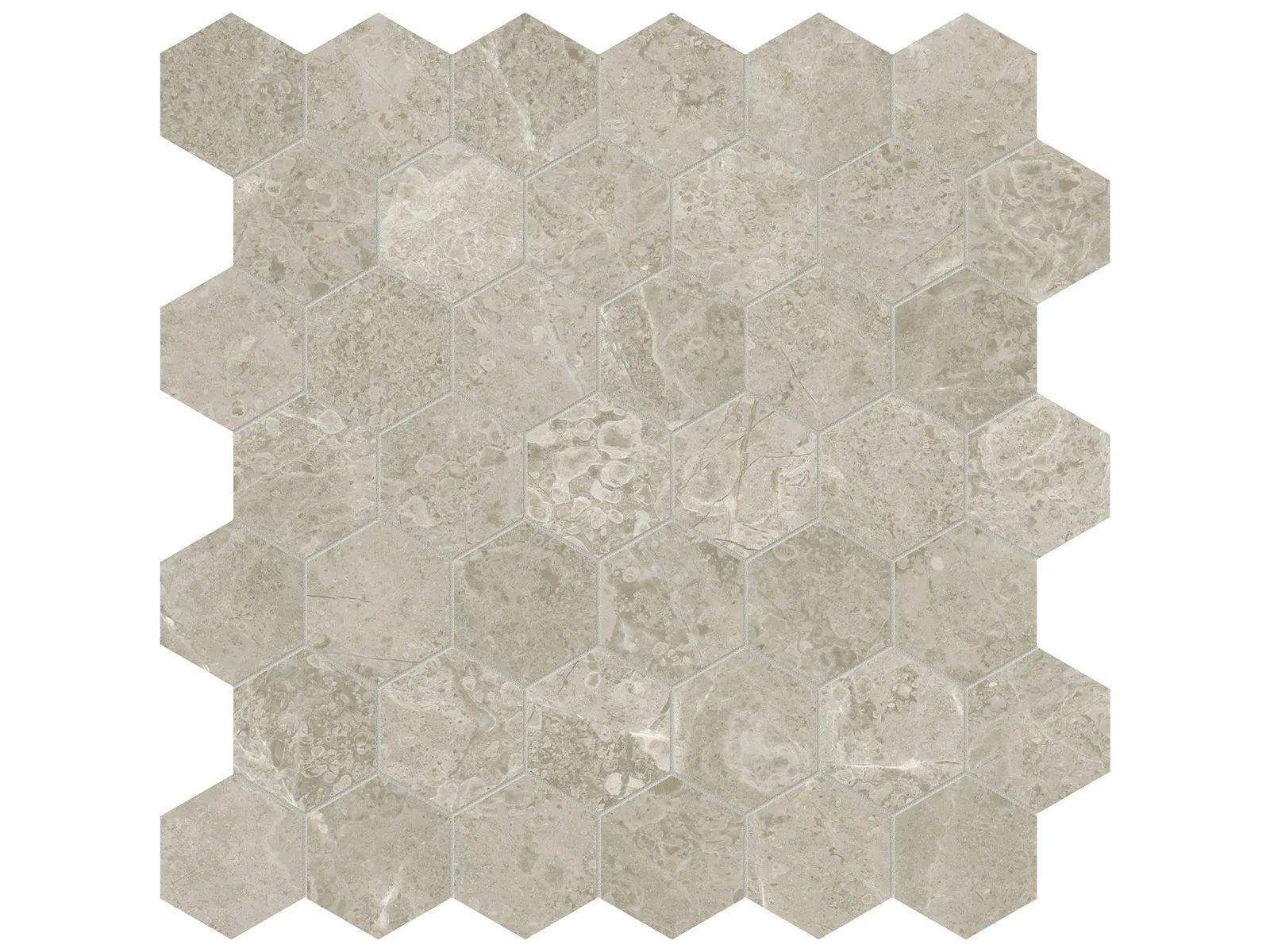 RITZ GRAY: Marble Mosaic 2 Hexagon (12¹⁄₁₆"X11⅞"X⅜" | Honed)