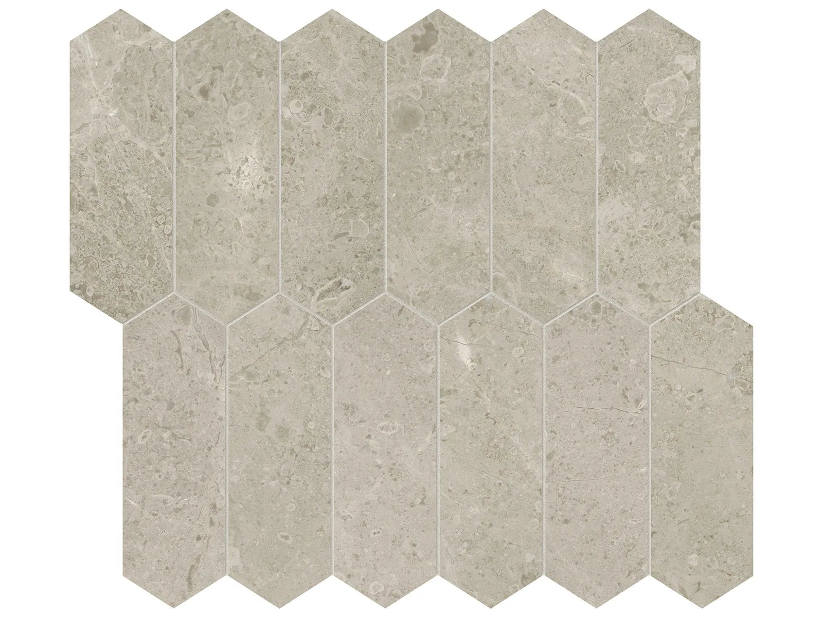 RITZ GRAY: Marble Mosaic 2X6 Picket (11¹³⁄₁₆"X10⅝"X⅜" | Honed)