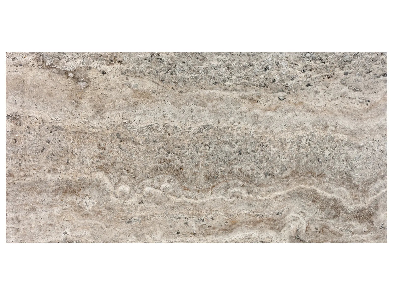 SILVER ASH: Travertine Field Tile (24¹⁄₁₆"X12¹⁄₁₆"X½" | Filled-Honed)