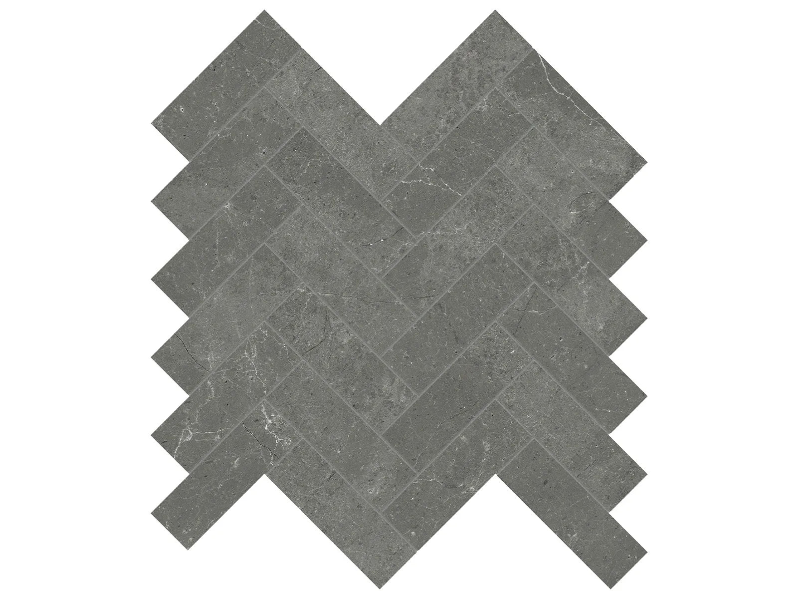 STARK CARBON: Marble Mosaic 1 1/4 X 4 Herringbone (11⁷⁄₁₆"X11¼"X⅜" | Polished)