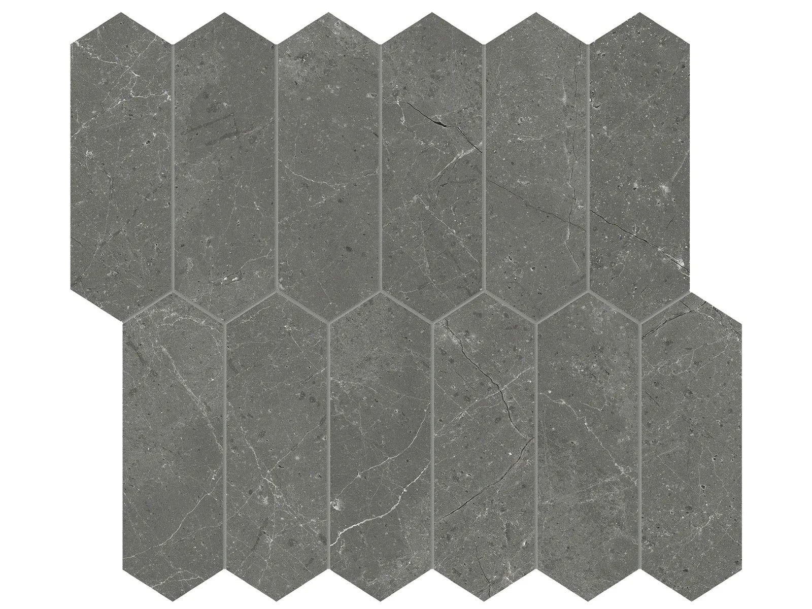 STARK CARBON: Marble Mosaic 2X6 Picket (11¹³⁄₁₆"X10⅝"X⅜" | Polished)