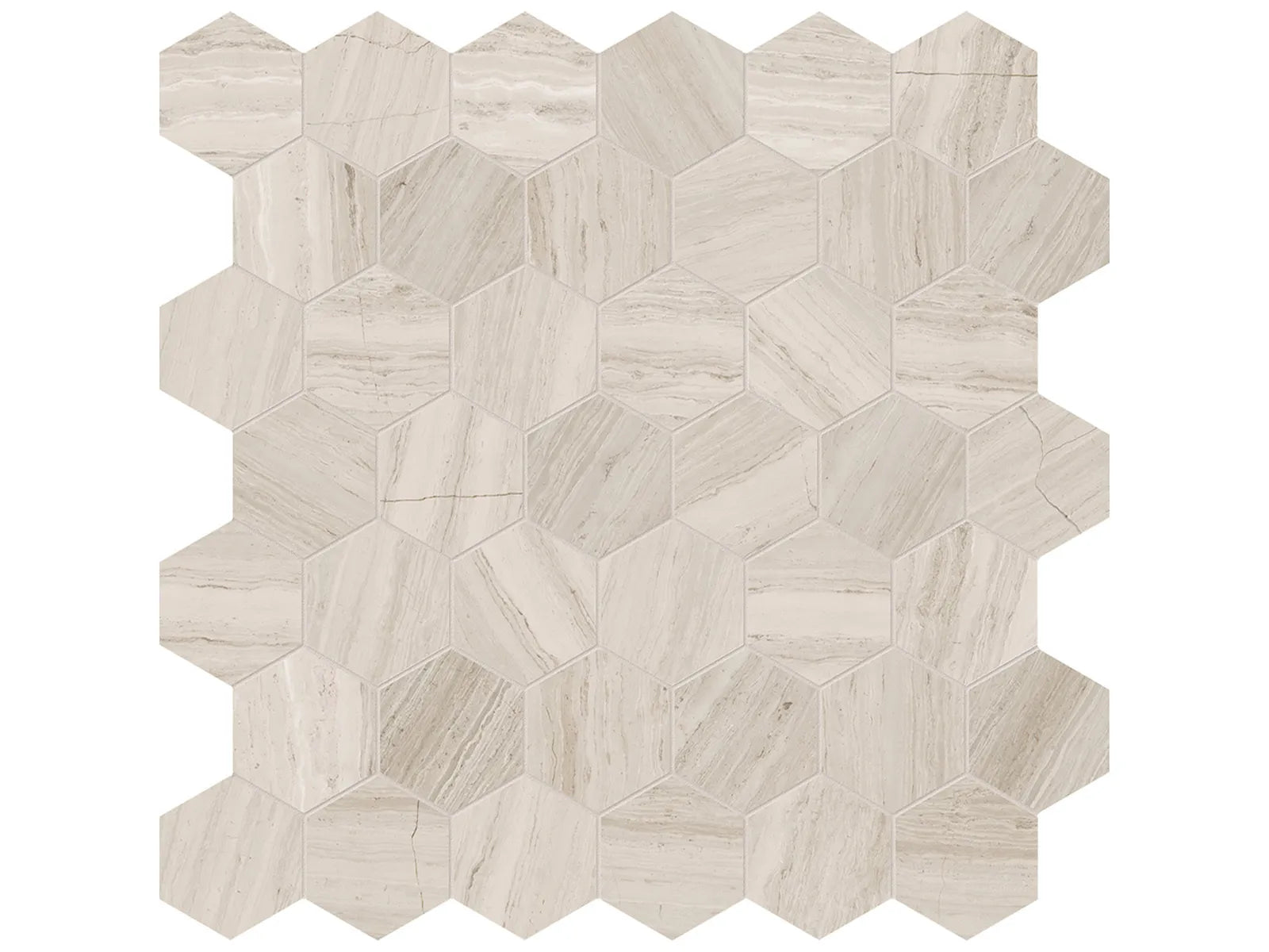 STRADA MIST: Limestone Mosaic 2 Hexagon (12¹⁄₁₆"X11⅞"X⅜" | Honed)