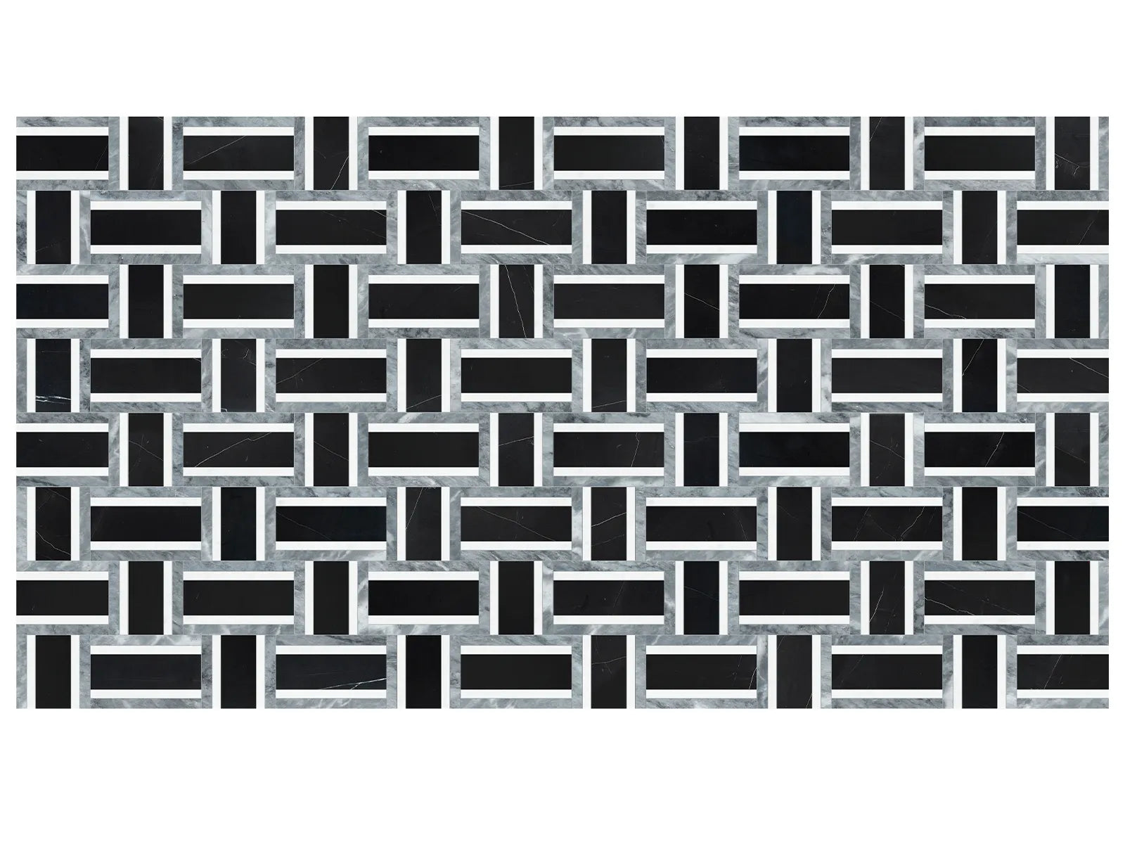 UTOPIO: Cesto Monochromo Mosaic (14¾"X11¹³⁄₁₆"X⅜" | Polished)