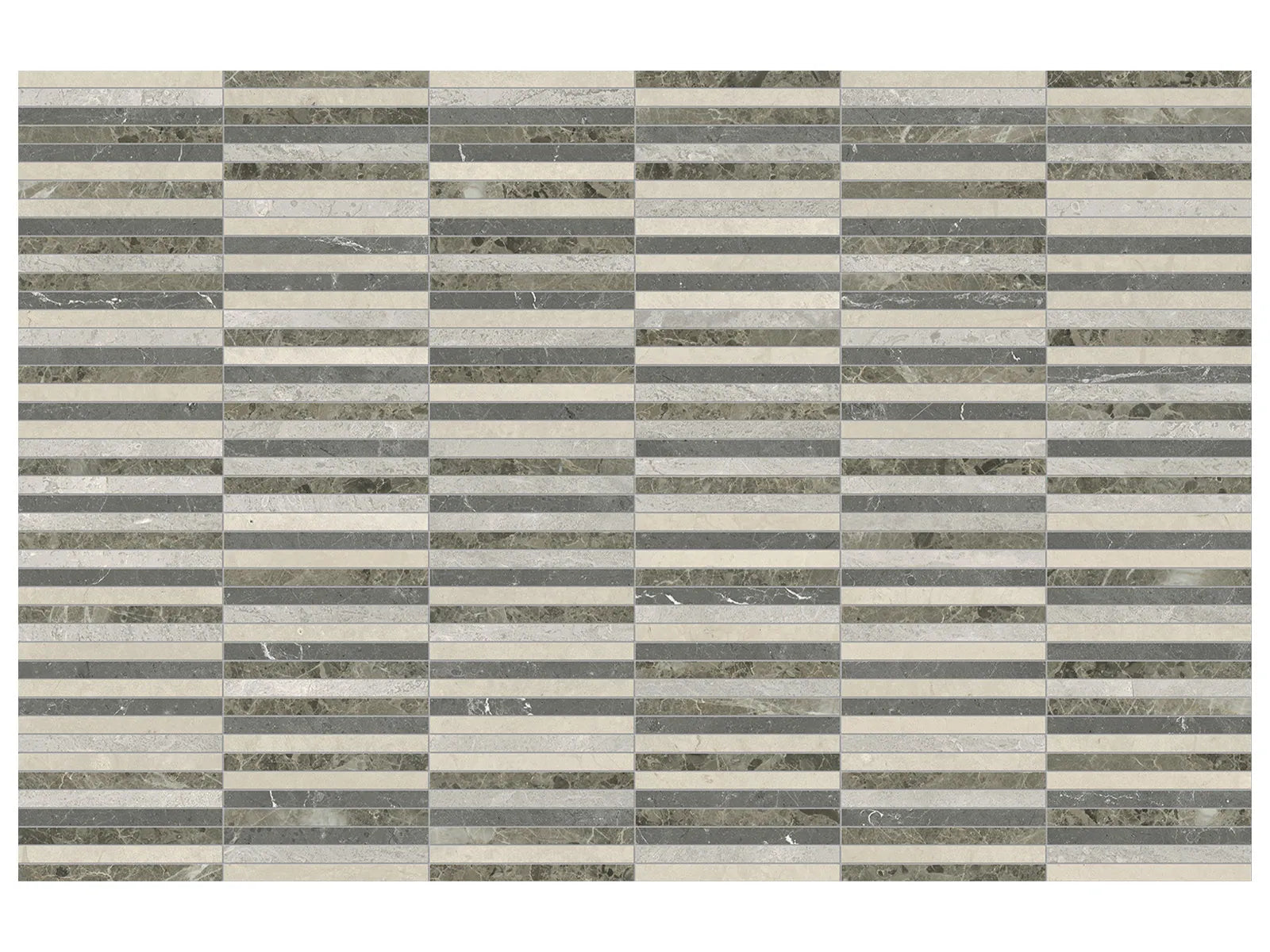 UTOPIO: Stacked Terra Mosaic (11¹³⁄₁₆"X11⅝"X⅜" | Honed & Polished)