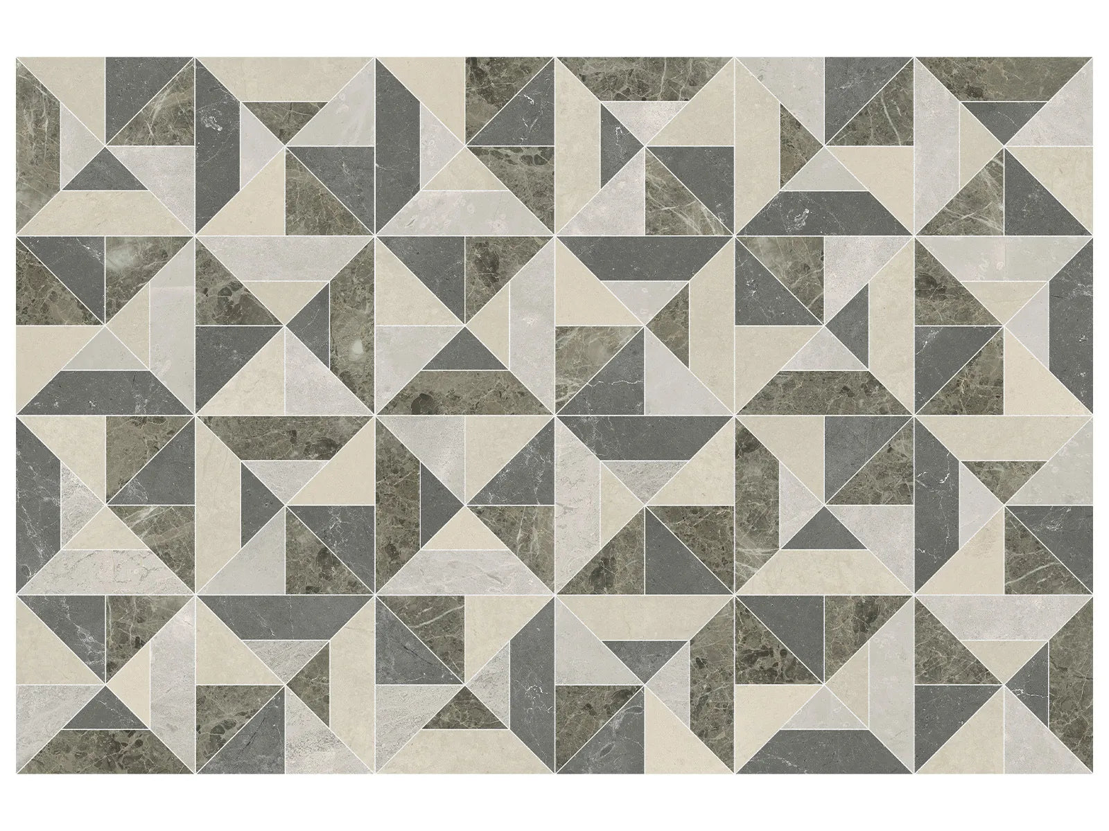 UTOPIO: Tria Terra Mosaic (15¾"X15¾"X⅜" | Honed & Polished)