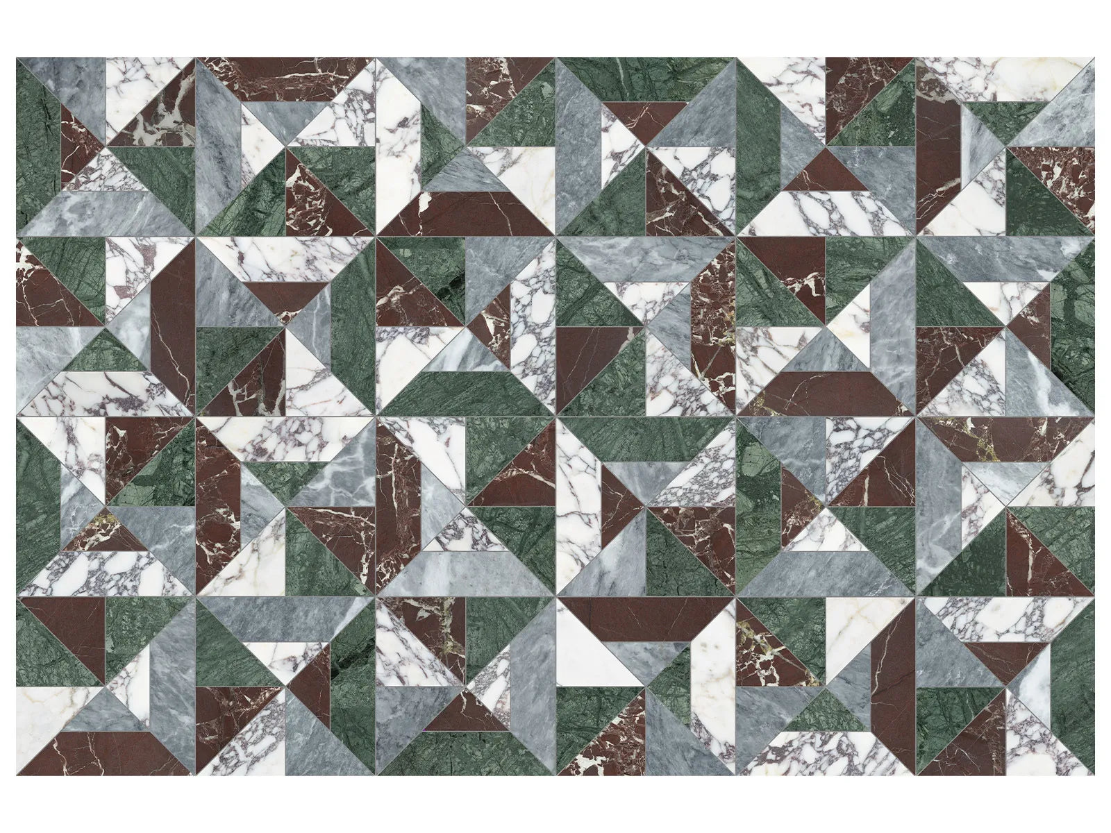 UTOPIO: Tria Tropic Mosaic (15¾"X15¾"X⅜" | Honed & Polished)
