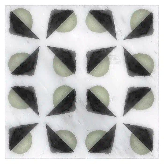 beau black green carrara blanco natural marble deco tile 12x12 surface group stone impressions