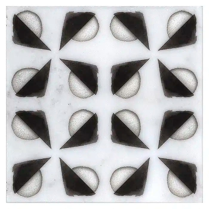 beau black white carrara blanco natural marble deco tile 12x12 surface group stone impressions