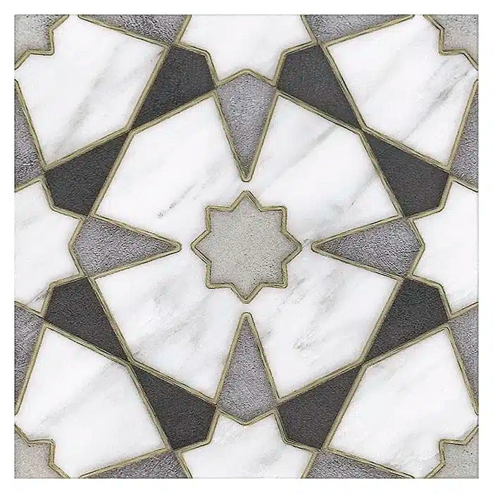 celeste gunmetal carrara blanco natural marble deco tile 12x12 surface group stone impressions