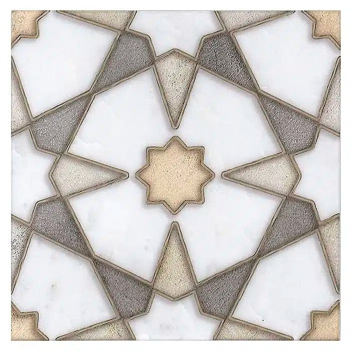 celeste truffle carrara blanco natural marble deco tile 6x6 surface group stone impressions