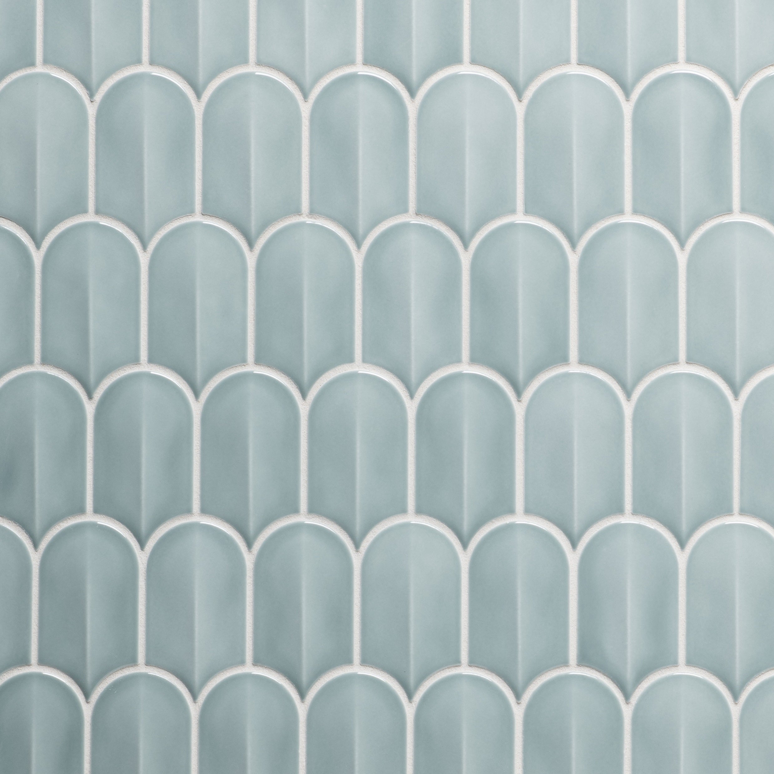 MIRAMAR: Scale Salt Marsh Glazed Ceramic Mosaic (11 3/4"x10 9/16"x5/16" | gloss)