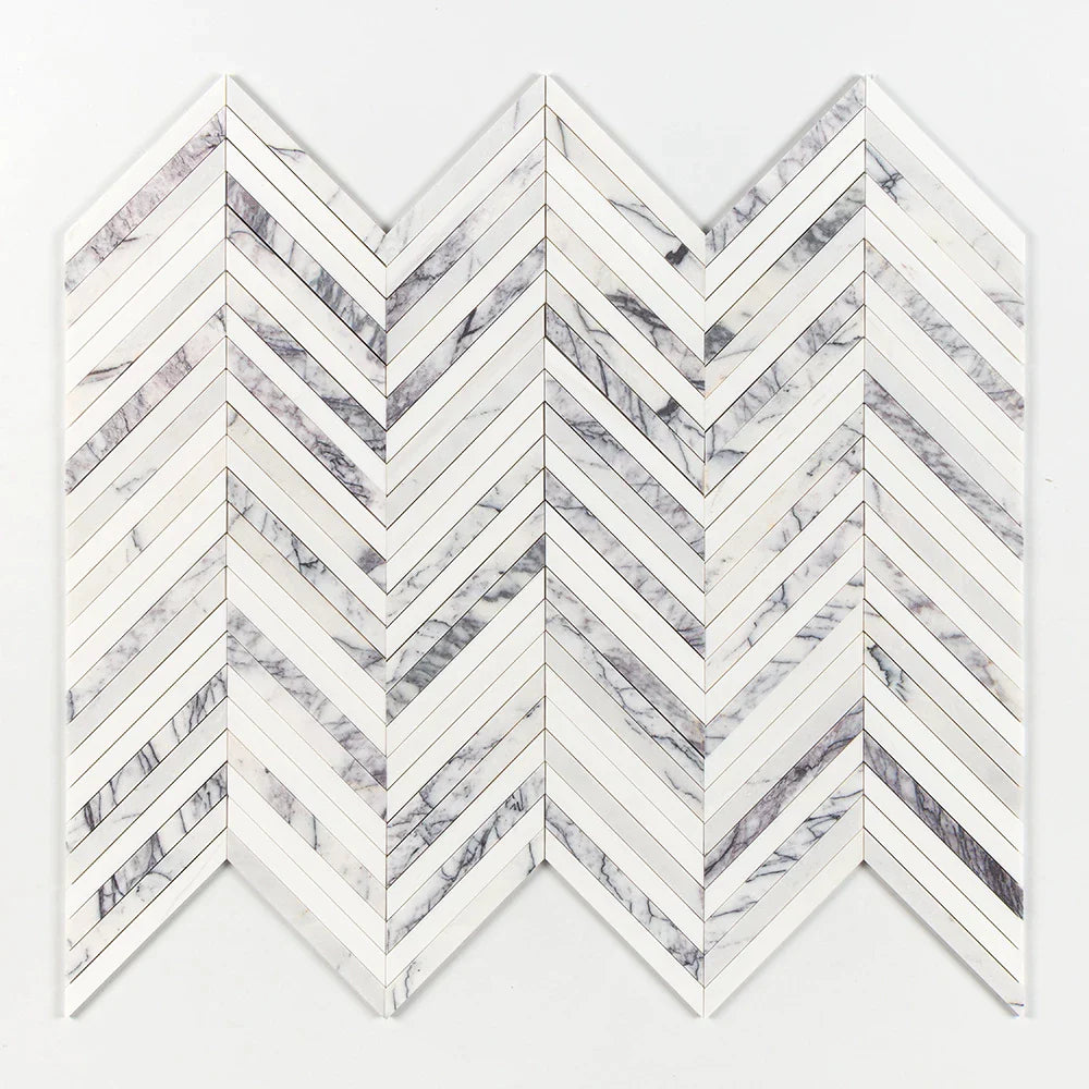 dimensions lilac thin chevron marble mosaic 10x13x3_8 honed distributed by surface group