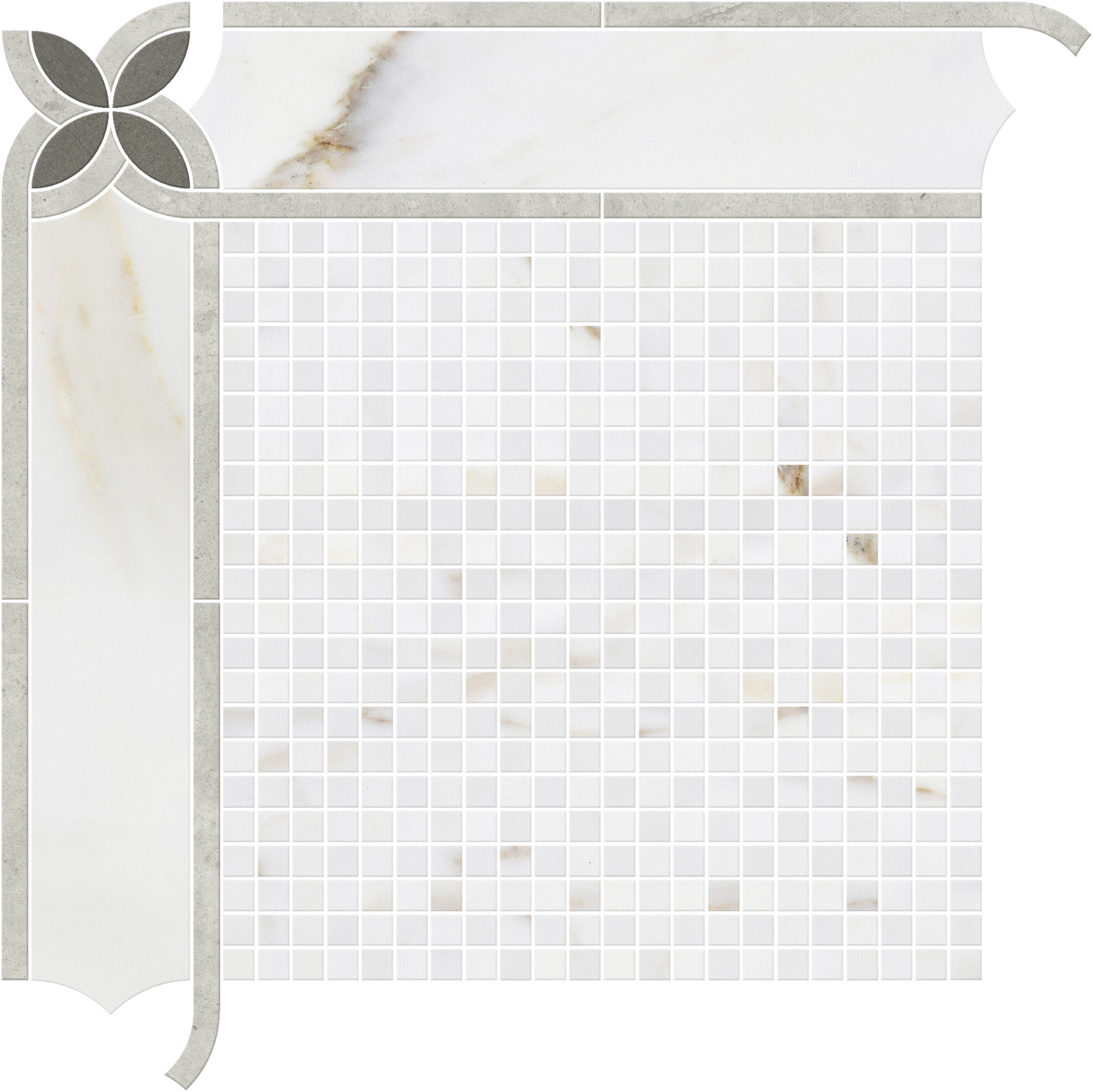 dulcet calmato 1wcalclg natural stone mosaic product sheet made by dulcet and sold by surface group international