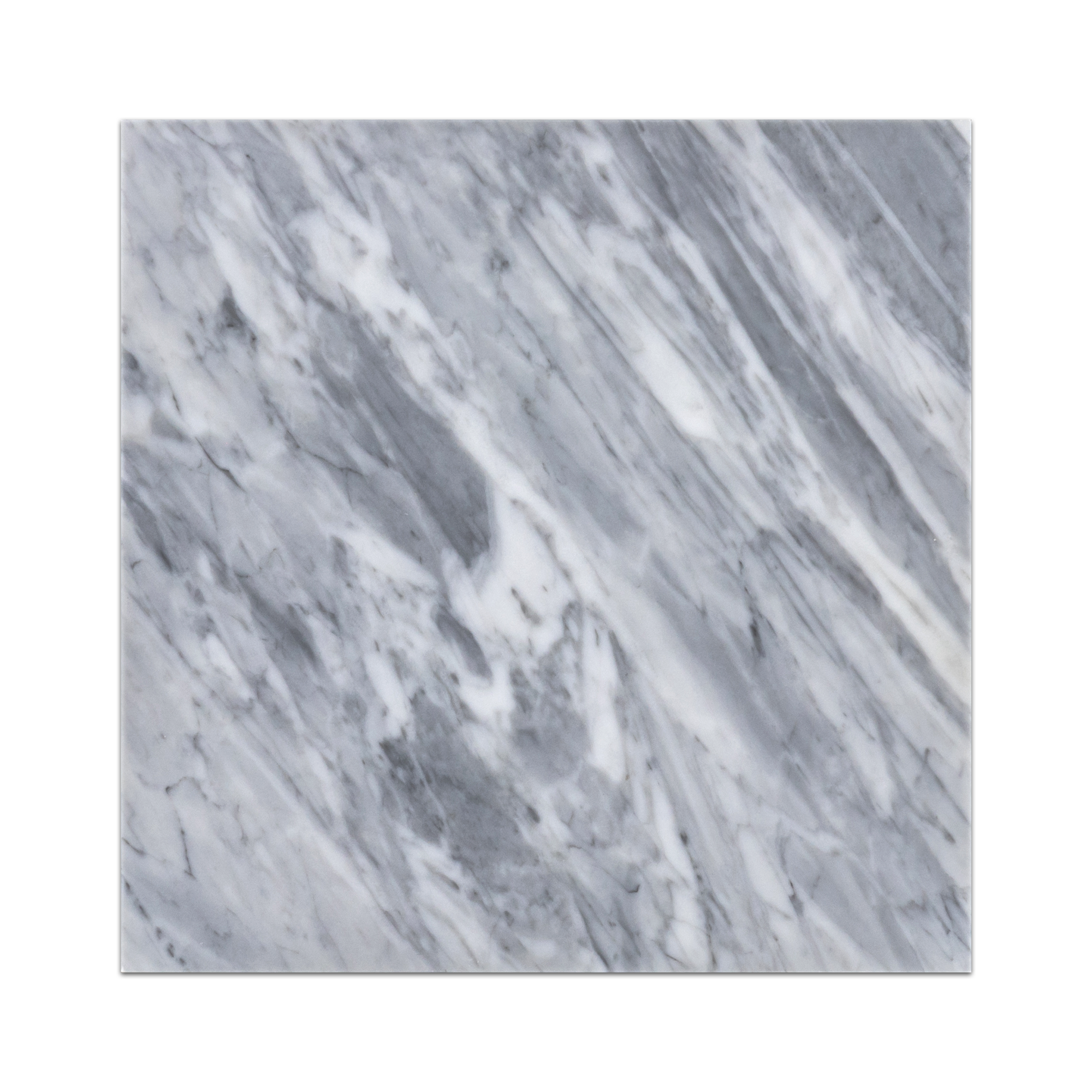 Elon Bardiglio Nuvolato honed marble square field tile 12x12, elegant grey veining for flooring and walls.