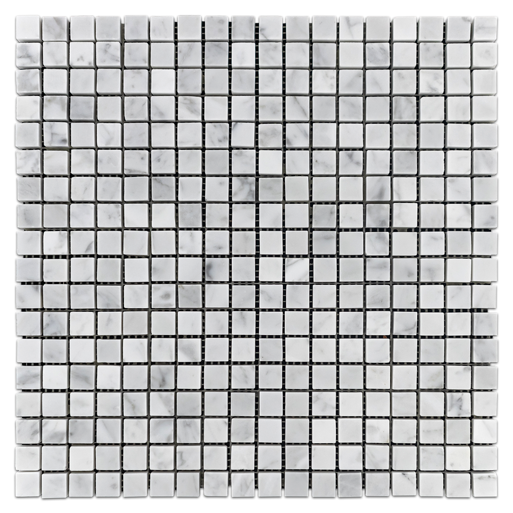 Elon Bianco Carrara Marble 0.625x0.625 Straight Stack Field Mosaic 12x12x0.375 Honed - Surface Group International